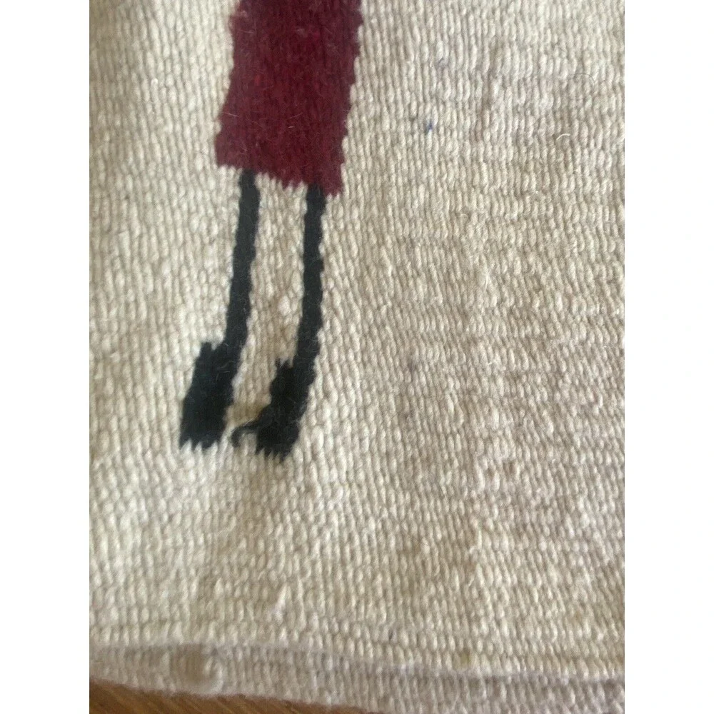 VINTAGE 28X58 Wool Woven Yei Style Rug - Not Sure Of Age Or Origin - AS-IS